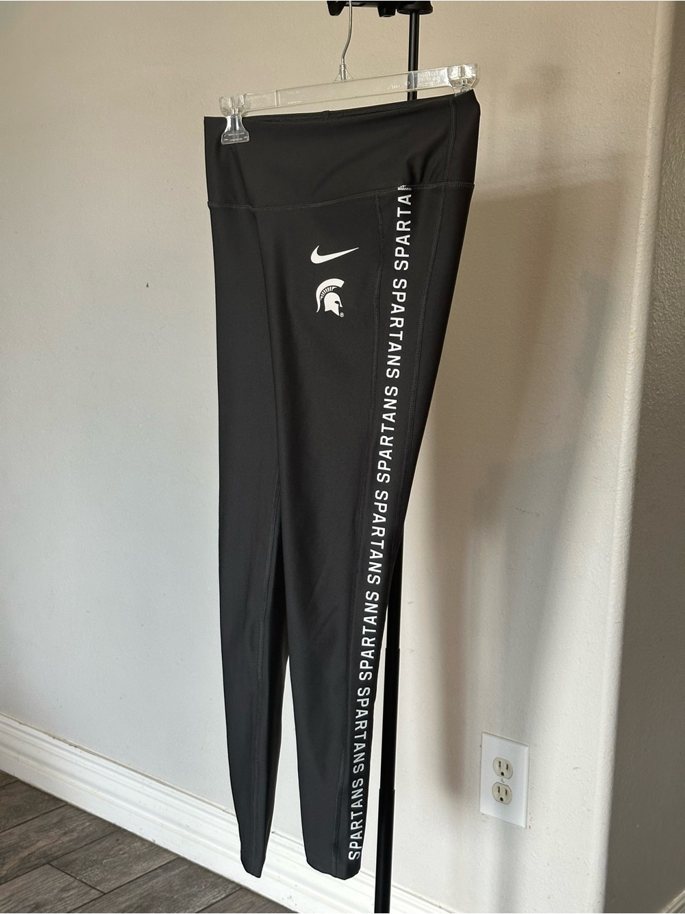 Nike Black Spartans Side-Logo Athletic Leggings for Kids
